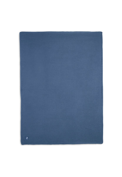 Jollein - Deken Ledikant 100x150cm Basic Knit Jeans Blue/Fleece