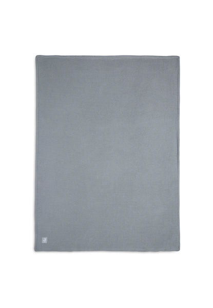 Jollein - Deken Wieg 75x100cm Basic Knit Stone Grey/Fleece