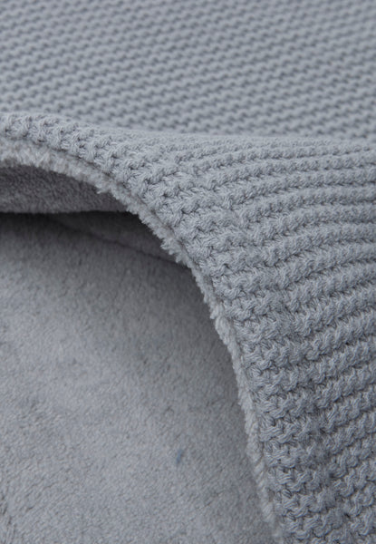 Jollein - Deken Ledikant 100x150cm Basic Knit Stone Grey/Fleece