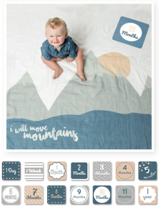 Lulujo swaddle & cards - I will move mountains